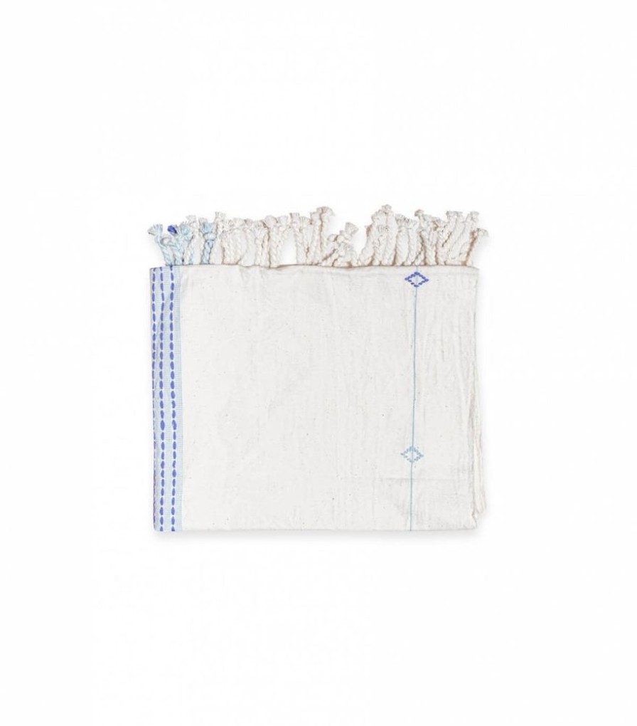 Deco & Linge De Maison Jamini | Serviette Main Jamdani Bleue