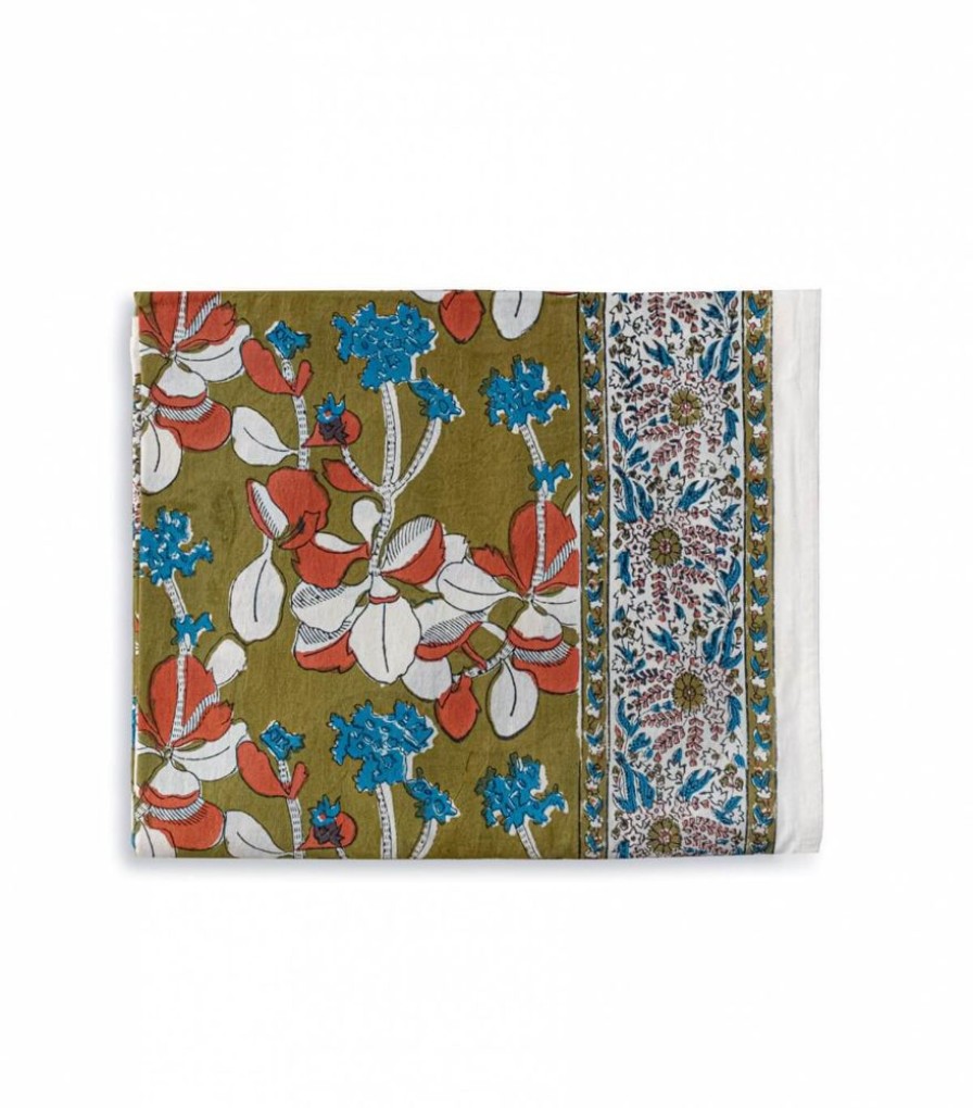 Linge De Table Jamini | Nappe Rectangulaire Iris Olive