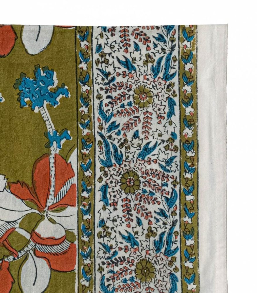 Linge De Table Jamini | Nappe Rectangulaire Iris Olive
