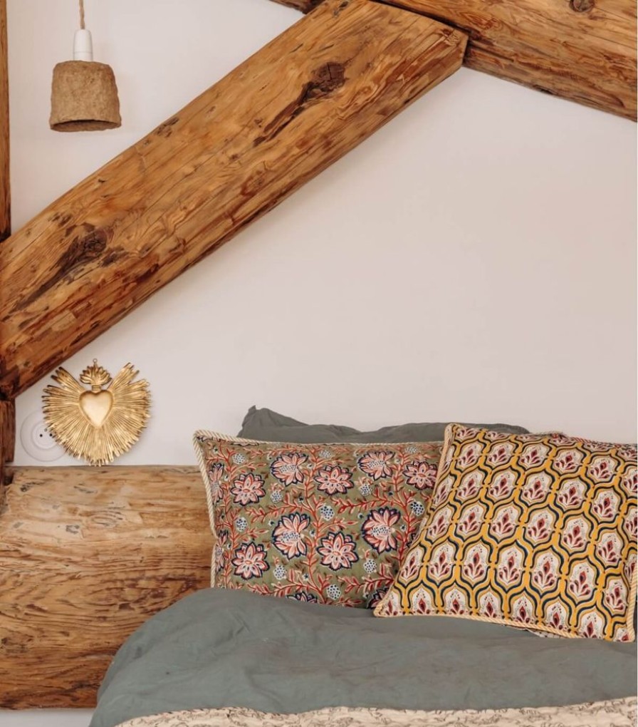 Deco & Linge De Maison Jamini | Housse De Coussin Carree Pranjal Bronze