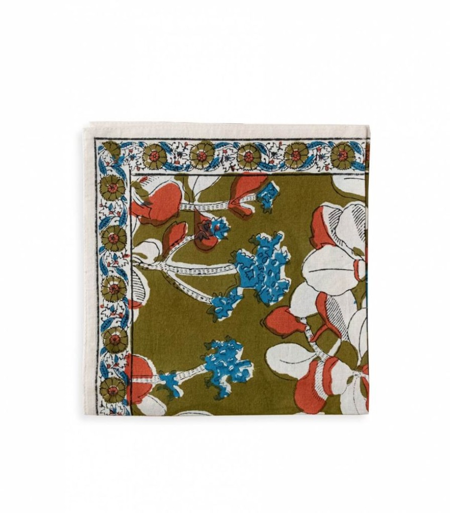 Linge De Table Jamini | Serviette De Table Iris Olive