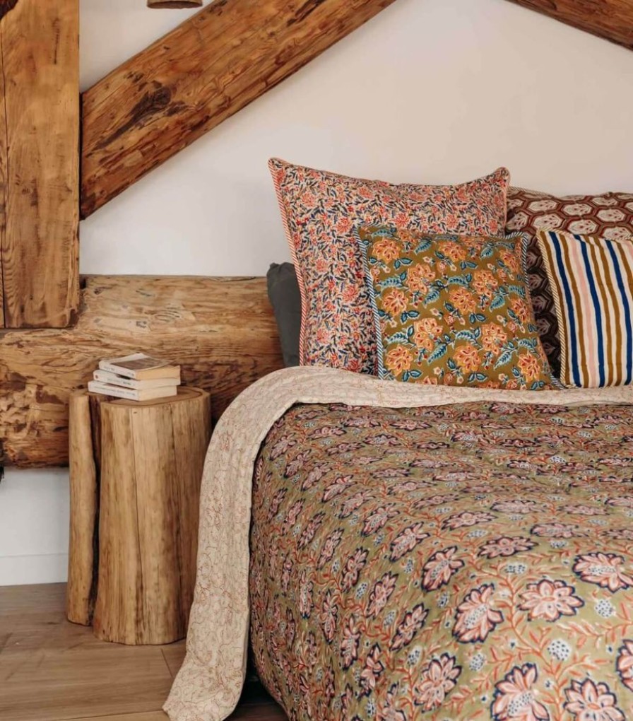 Deco & Linge De Maison Jamini | Couette Imprimee Louise Vert Tilleul