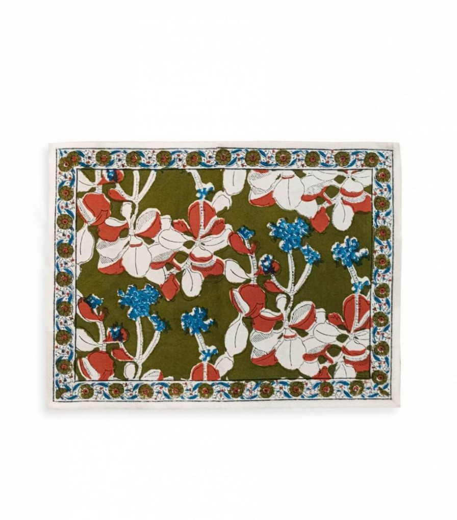 Linge De Table Jamini | Set De Table Iris Olive
