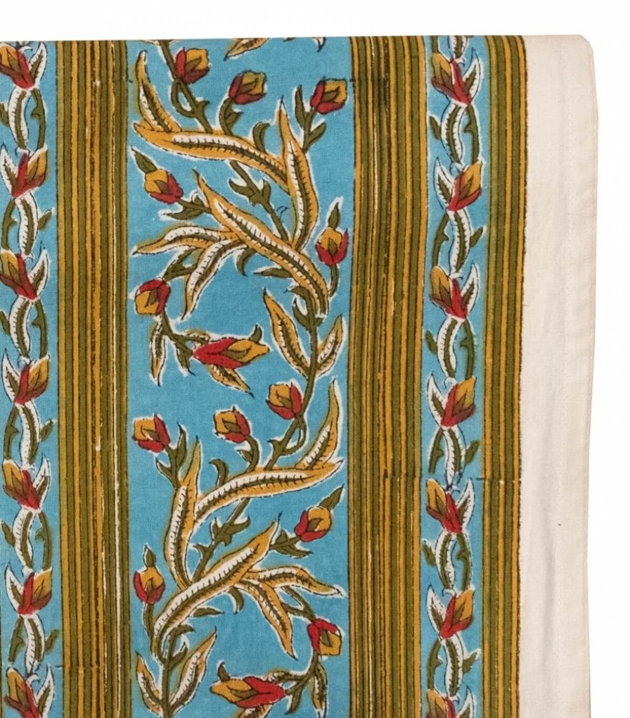 Linge De Table Jamini | Grande Nappe Jaipur Bleu Clair