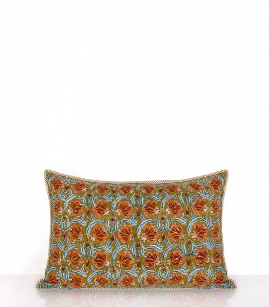 Deco & Linge De Maison Jamini | Housse De Coussin Rectangulaire Jaipur Olive
