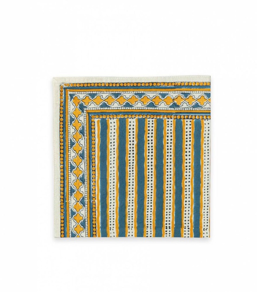 Linge De Table Jamini | Serviette De Table Stripe Vert Pin