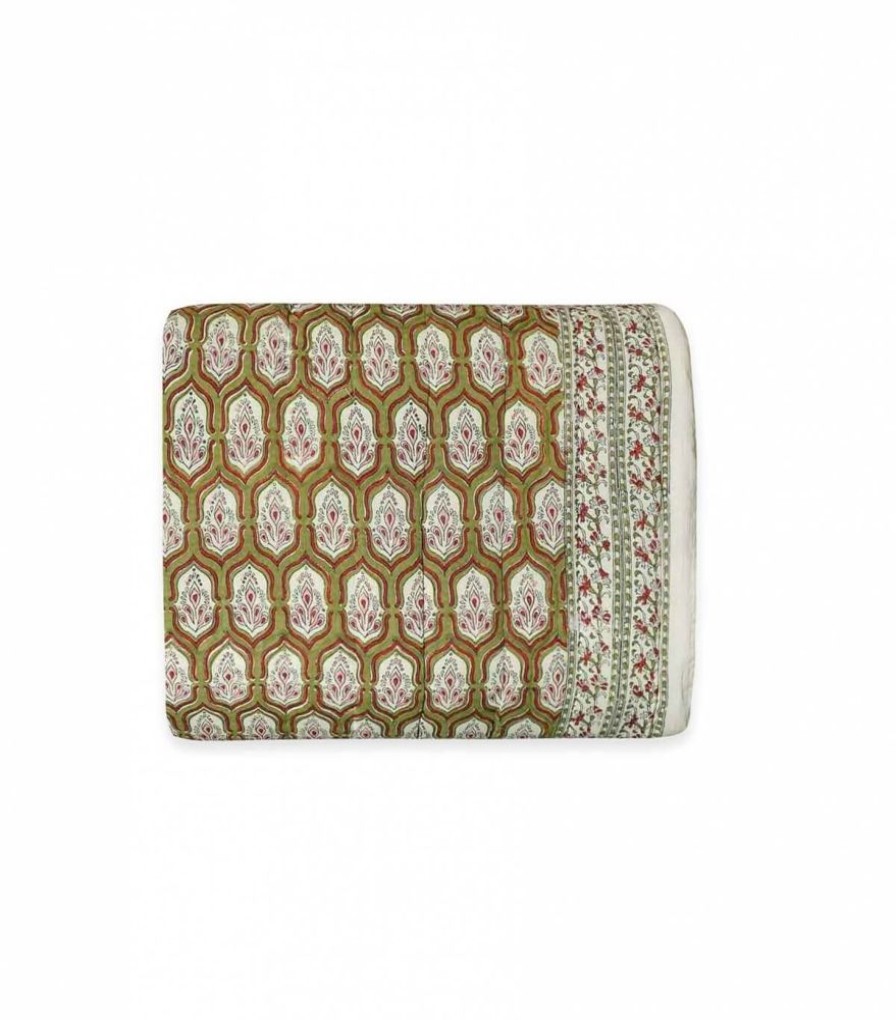Deco & Linge De Maison Jamini | Couette En Coton Pranjal Vert Tilleul