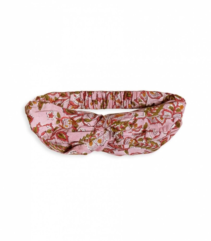 Mode Jamini | Bandeau Cheveux Coton Rang Rose Pale