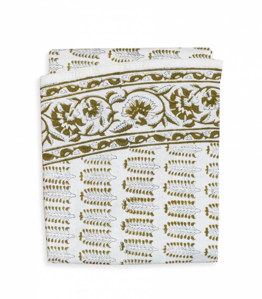 Linge De Table Jamini | Nappe Ronde Bootie Olive