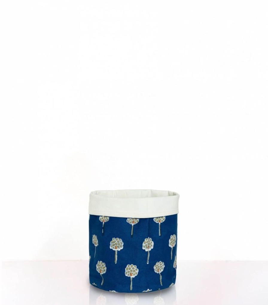 Deco & Linge De Maison Jamini | Cache-Pot Imprime Rani Bleu Nuit