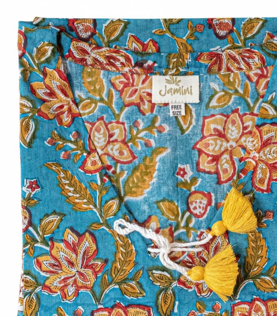 Mode Jamini | Kaftan Court Coton Rang Bleu
