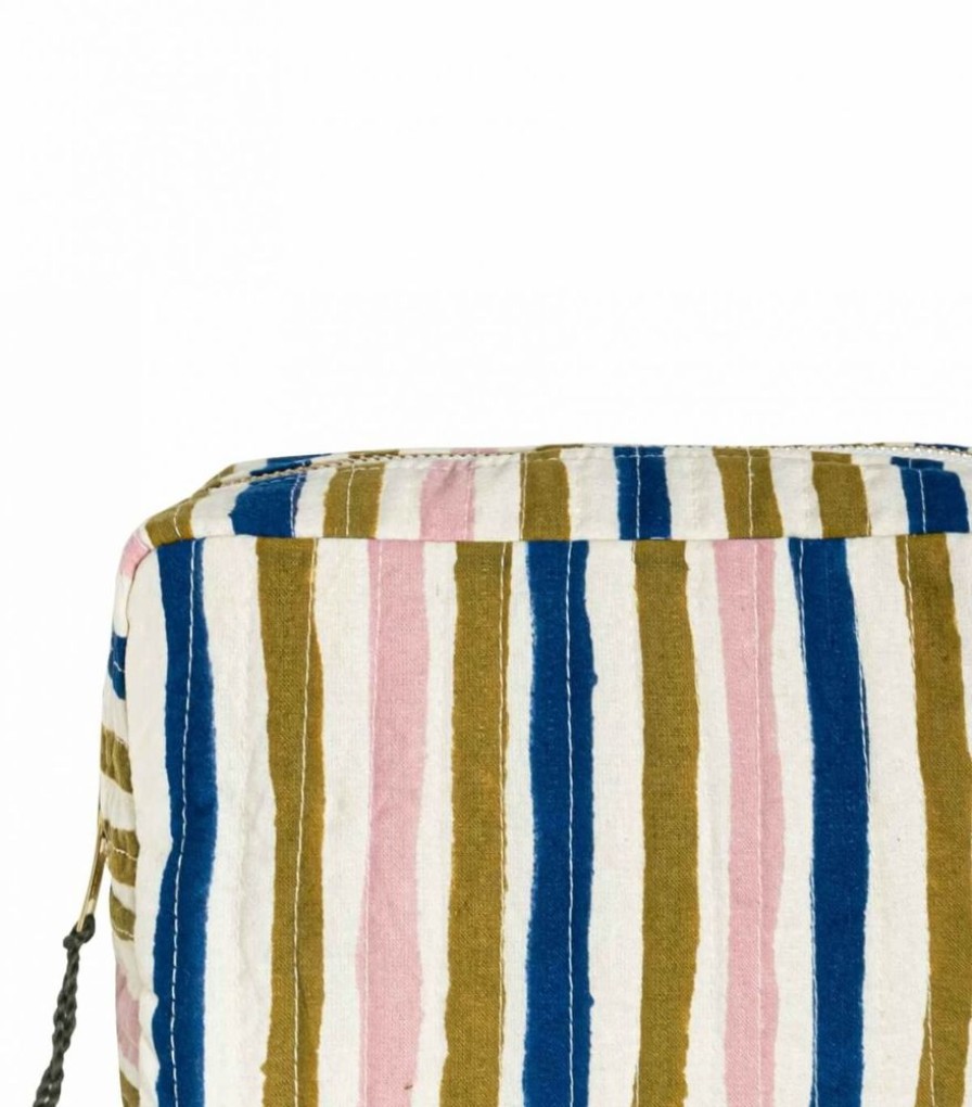 Sacs & Pochettes Jamini | Petite Pochette De Voyage Multi Stripe Olive