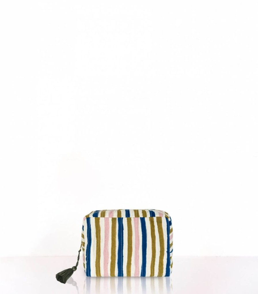 Sacs & Pochettes Jamini | Petite Pochette De Voyage Multi Stripe Olive