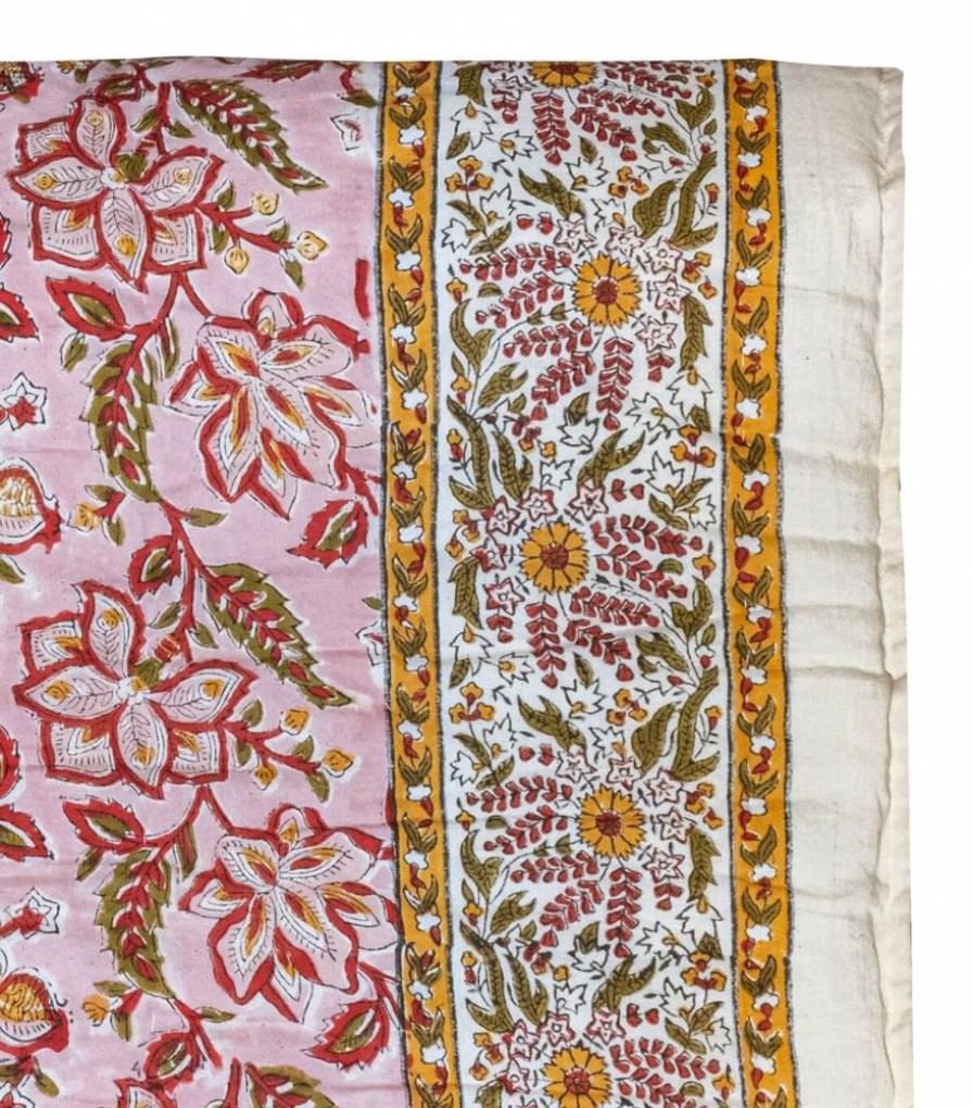 Deco & Linge De Maison Jamini | Couette Indienne Rang Rose Pale