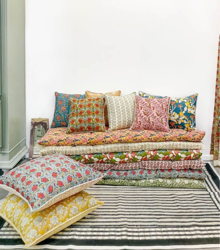 Deco & Linge De Maison Jamini | Taie D'Oreiller Jaipur Bleu Clair