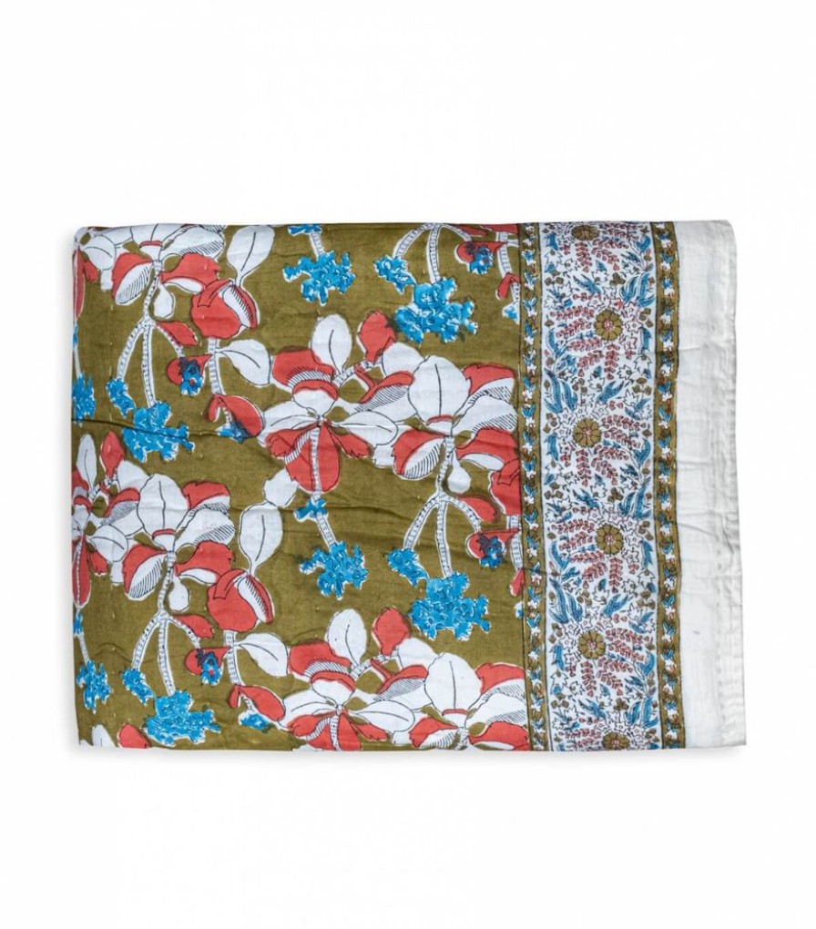 Deco & Linge De Maison Jamini | Couette Imprimee Iris Olive