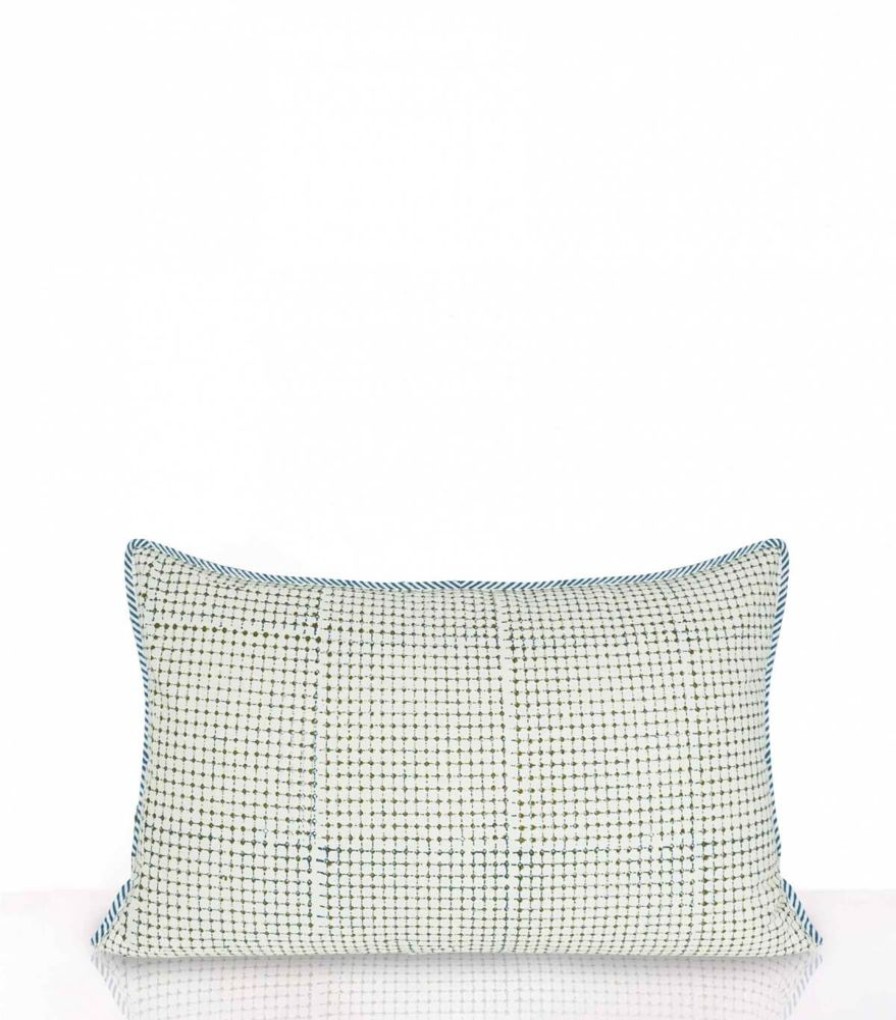 Deco & Linge De Maison Jamini | Housse De Coussin Rectangle Rang Vert Kaki