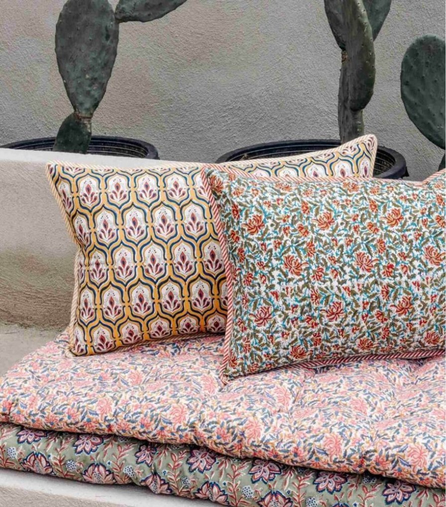 Deco & Linge De Maison Jamini | Housse De Coussin Rectangle Reema Olive