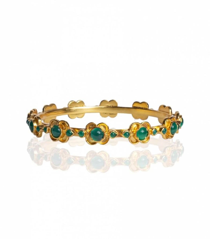 Mode Jamini | Jonc Indien En Onyx Vert