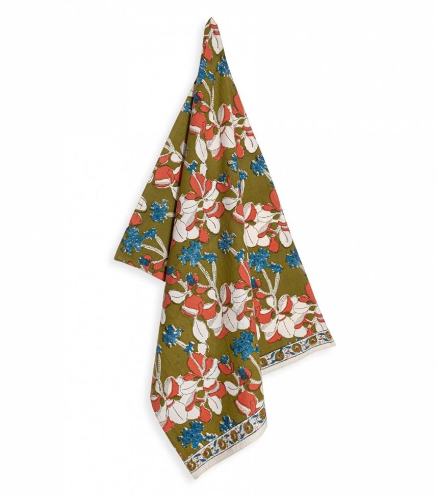 Linge De Table Jamini | Torchon De Cuisine Iris Olive