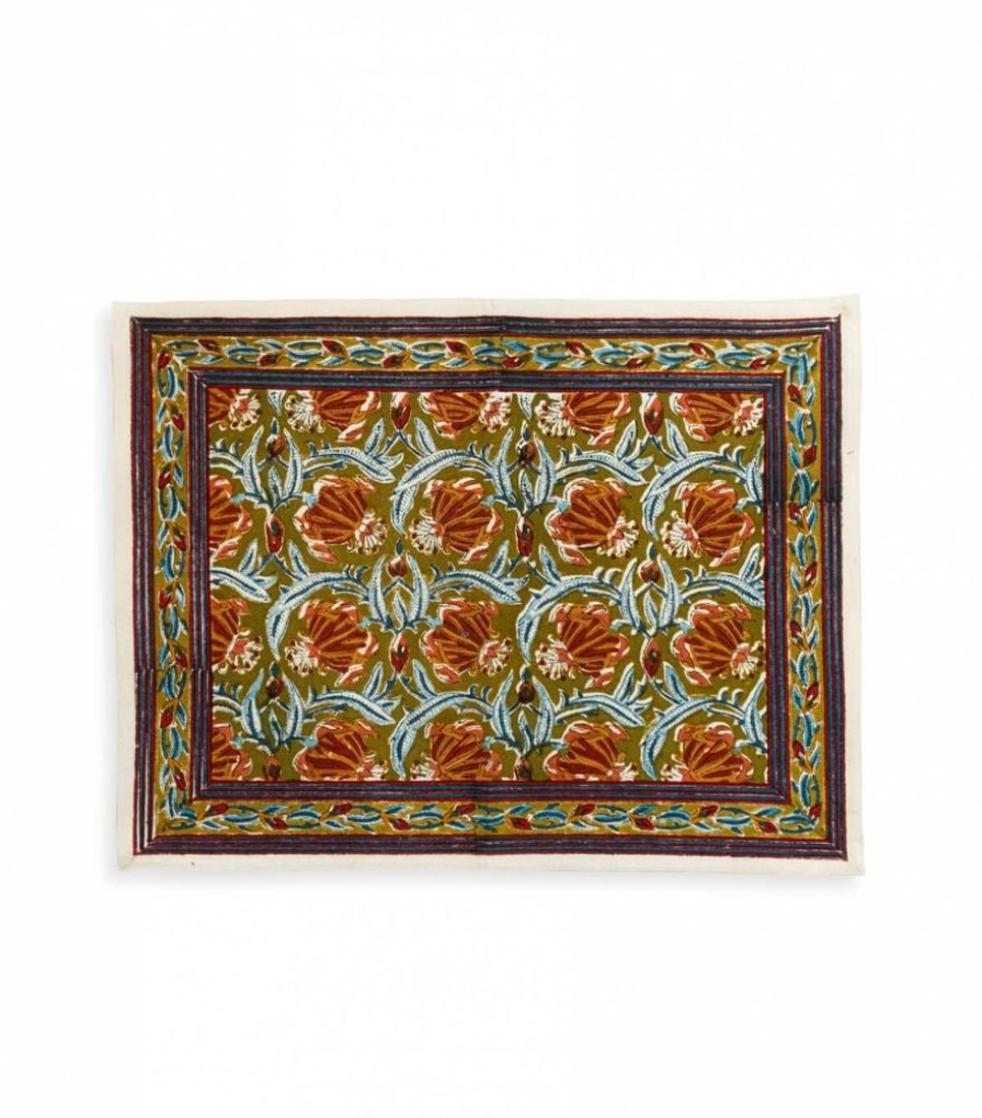 Linge De Table Jamini | Set De Table Jaipur Olive