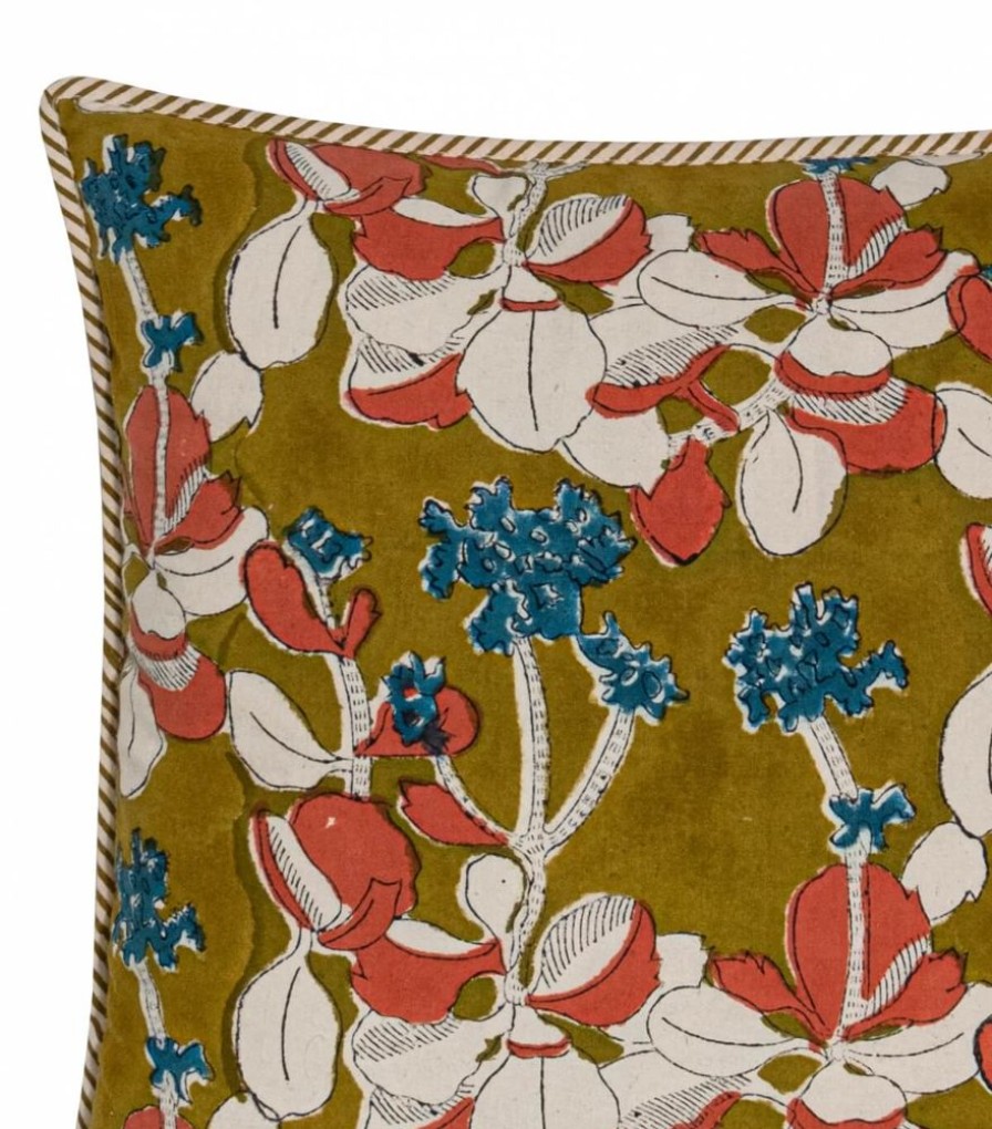Deco & Linge De Maison Jamini | Housse De Coussin Iris Olive