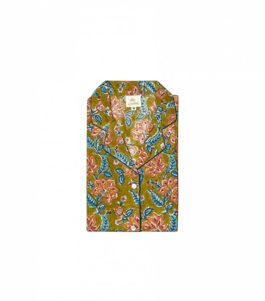 Mode Jamini | Pyjama Fleuri Rang Vert Kaki
