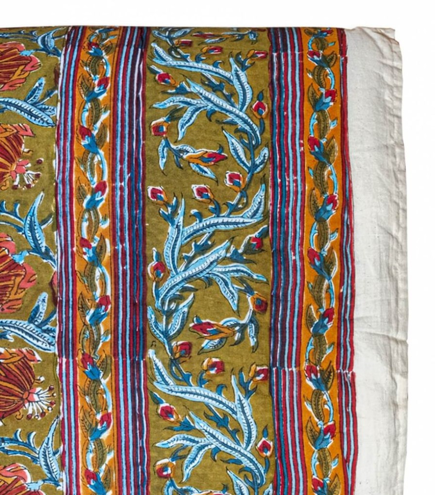 Deco & Linge De Maison Jamini | Edredon Imprime Jaipur Olive