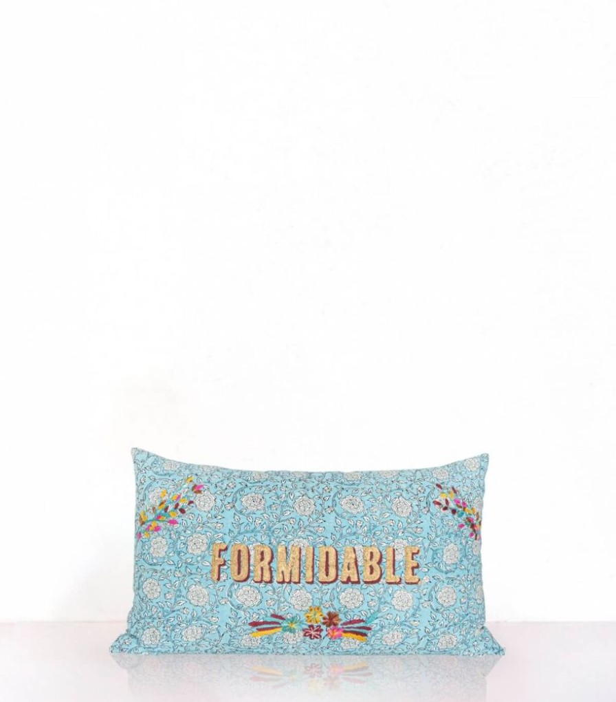 Deco & Linge De Maison Jamini | Housse De Coussin Bana Bleu Clair