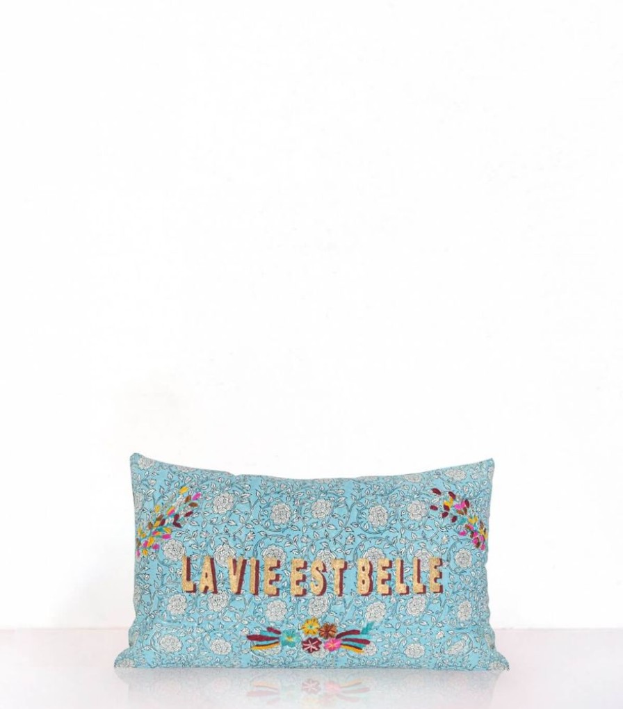 Deco & Linge De Maison Jamini | Bana Lvb Housse De Coussin Bleu Clair
