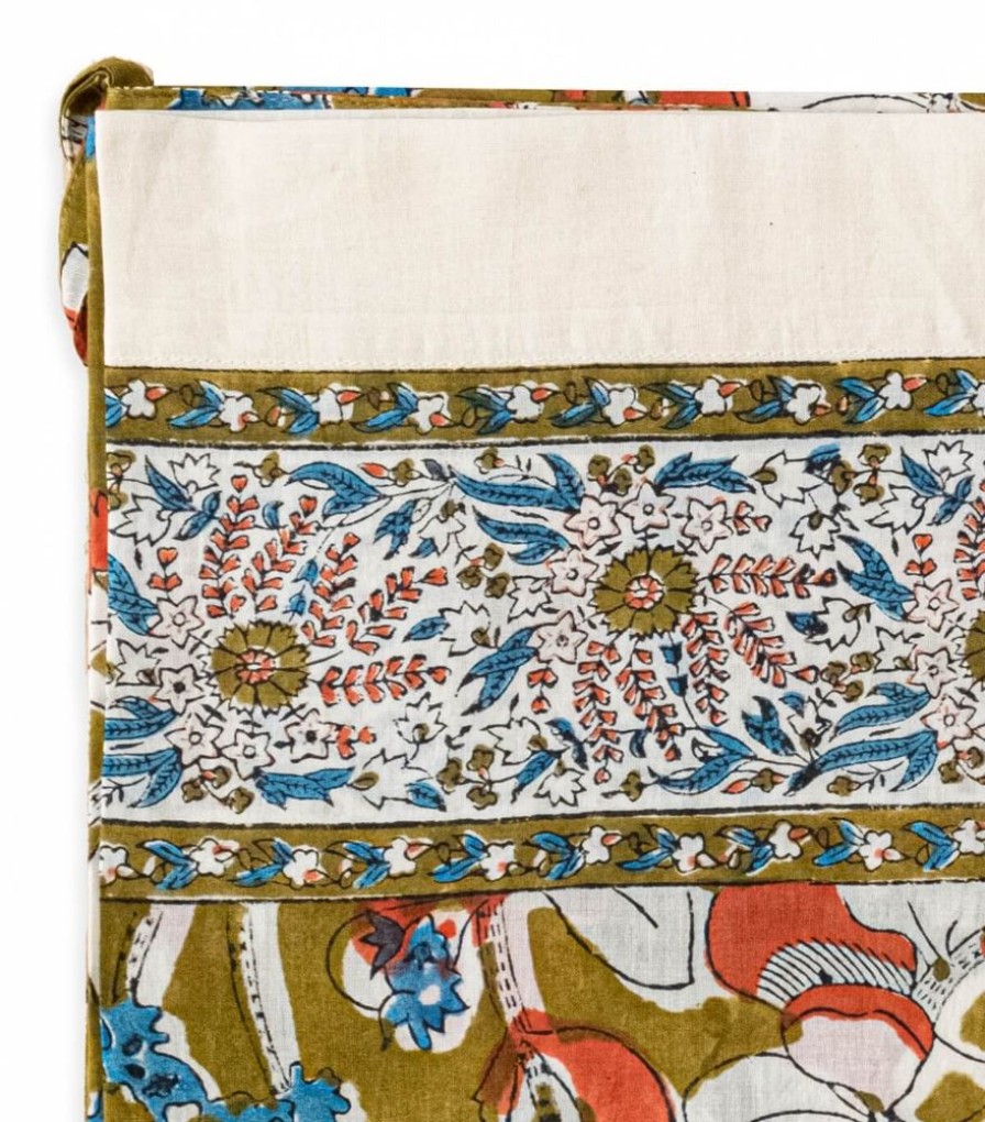 Deco & Linge De Maison Jamini | Rideau Fleuri Iris Olive