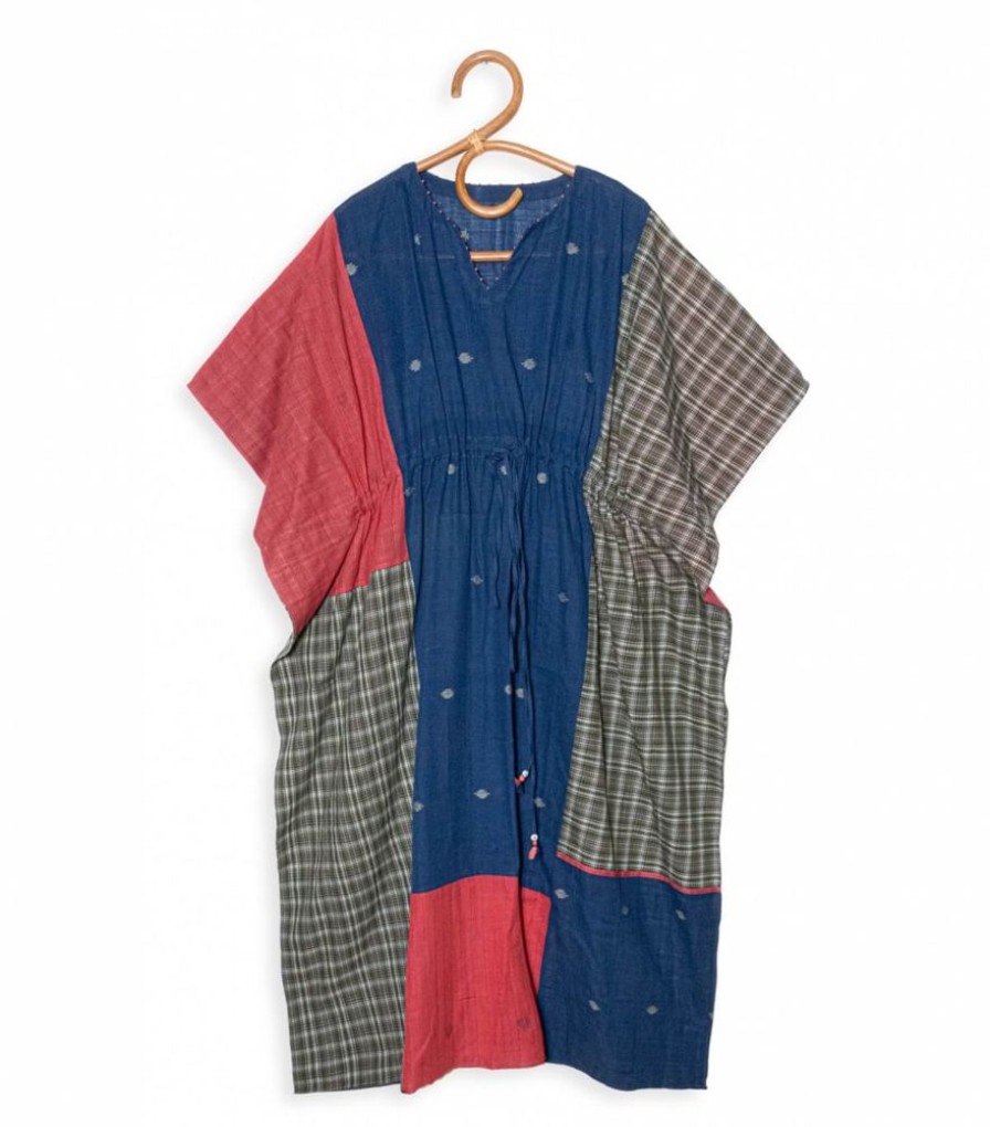 Mode Jamini | Robe De Plage Bleu Marine Et Fuchsia