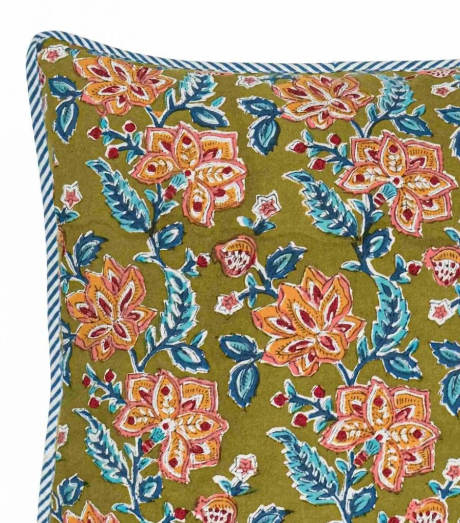 Deco & Linge De Maison Jamini | Taie D'Oreiller Rang Vert Kaki