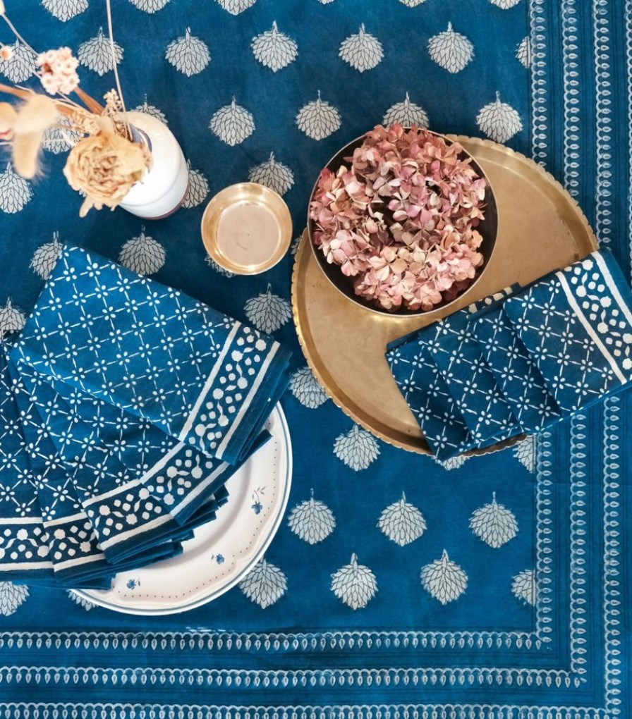 Linge De Table Jamini | 1 Grande Nappe Nagru & 12 Serviettes Deva