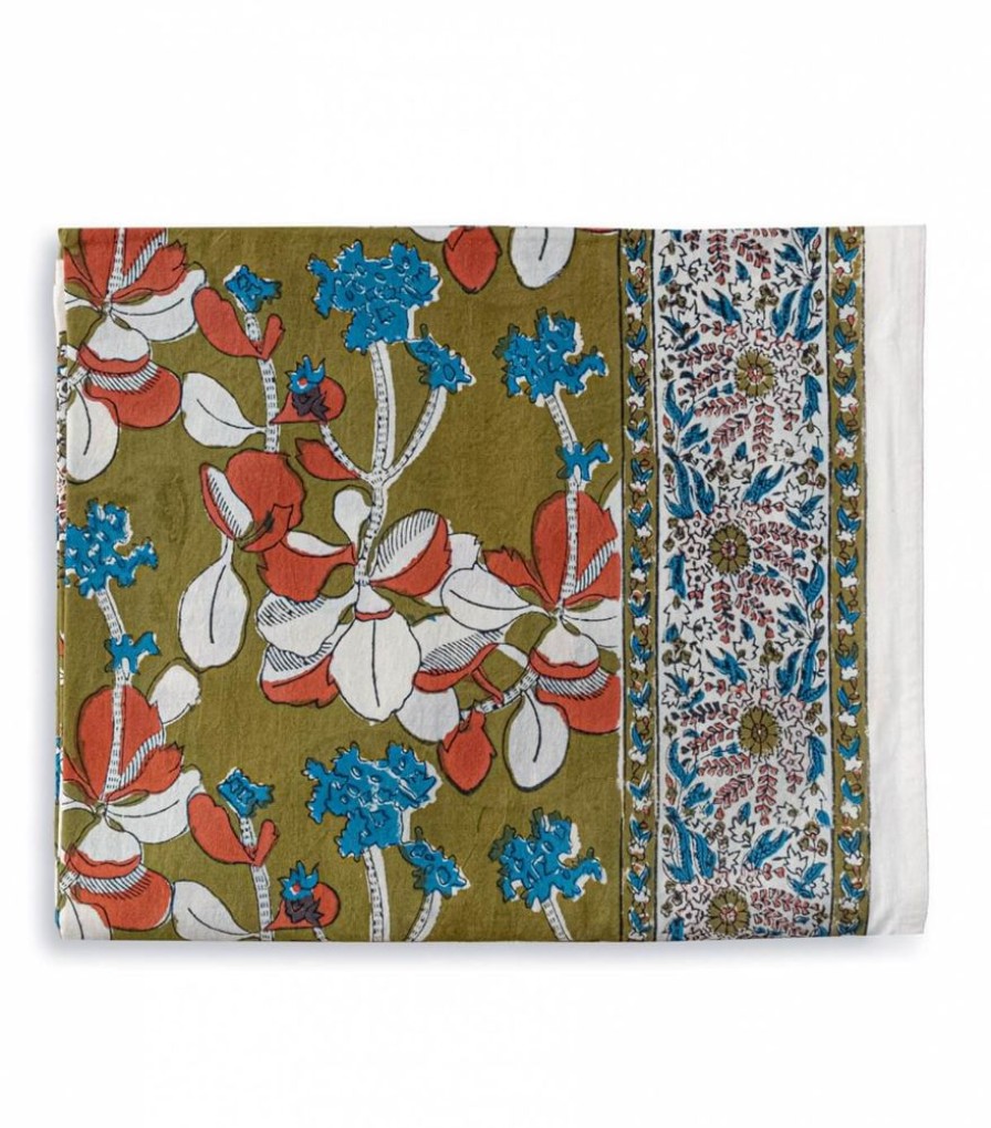 Linge De Table Jamini | Grande Nappe Iris Olive