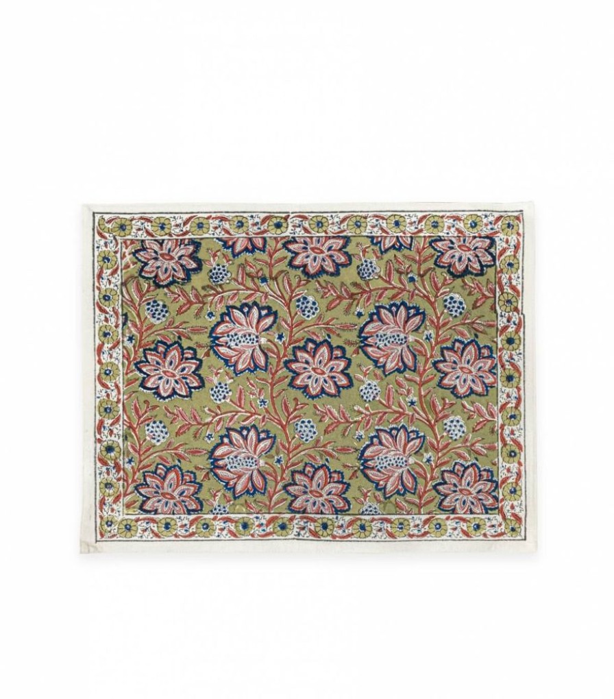 Linge De Table Jamini | Set De Table Louise Vert Tilleul