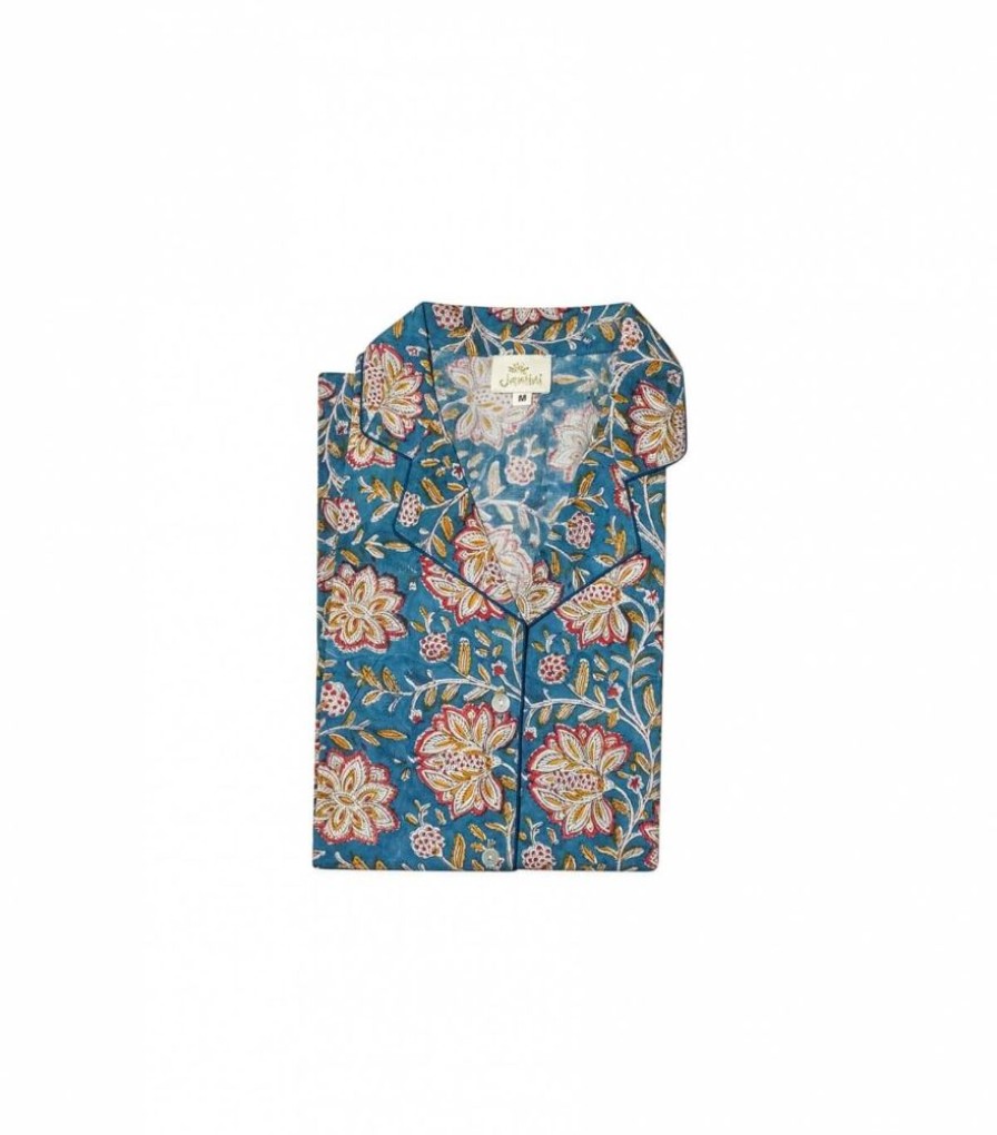 Mode Jamini | Pyjama Fleuri Louise Vert Pin