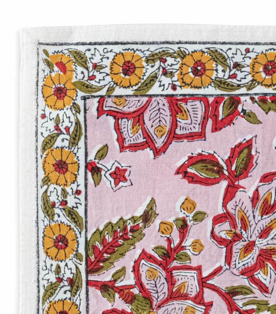 Linge De Table Jamini | Serviette De Table Rang Rose Pale