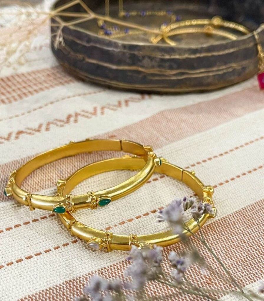 Mode Jamini | Jonc Indien Plaque Or