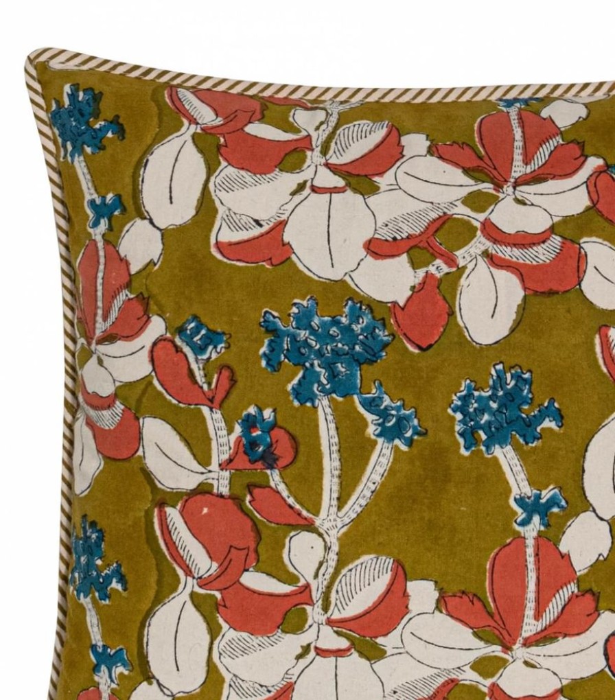 Deco & Linge De Maison Jamini | Taie D'Oreiller Iris Olive