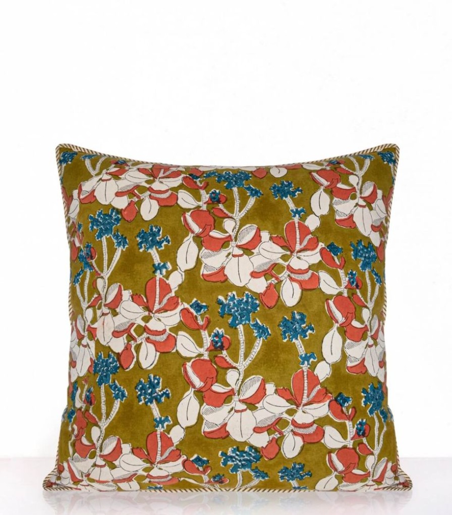 Deco & Linge De Maison Jamini | Taie D'Oreiller Iris Olive