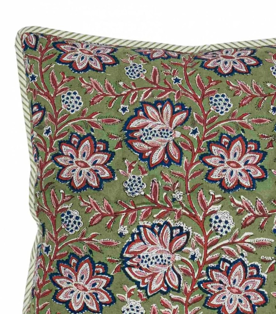 Deco & Linge De Maison Jamini | Housse De Coussin Rectangle Louise Vert Tilleul