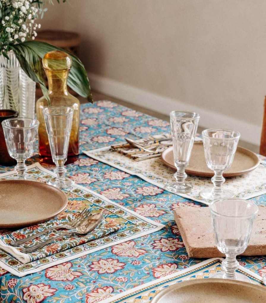 Linge De Table Jamini | Nappe 170X300 Louise Vert Pin