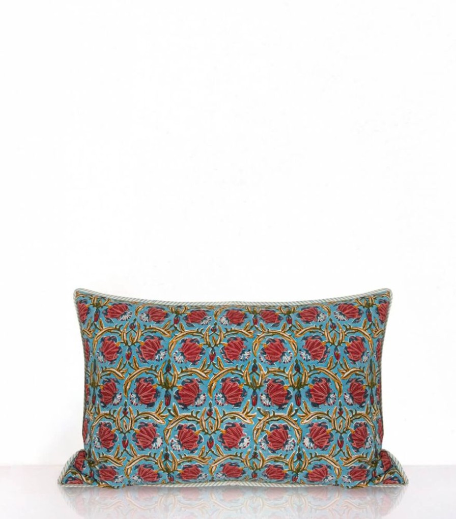 Deco & Linge De Maison Jamini | Housse De Coussin Rectangulaire Jaipur Bleu Clair