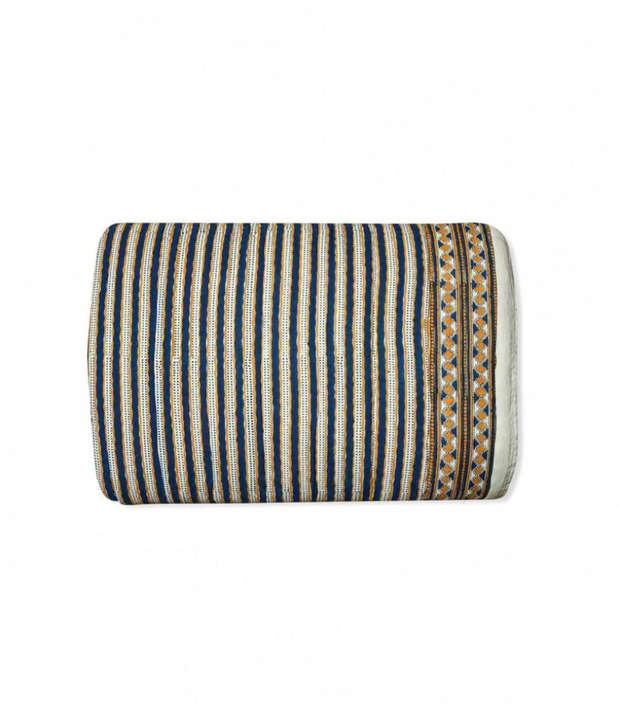 Deco & Linge De Maison Jamini | Edredon Indien Stripe Bronze