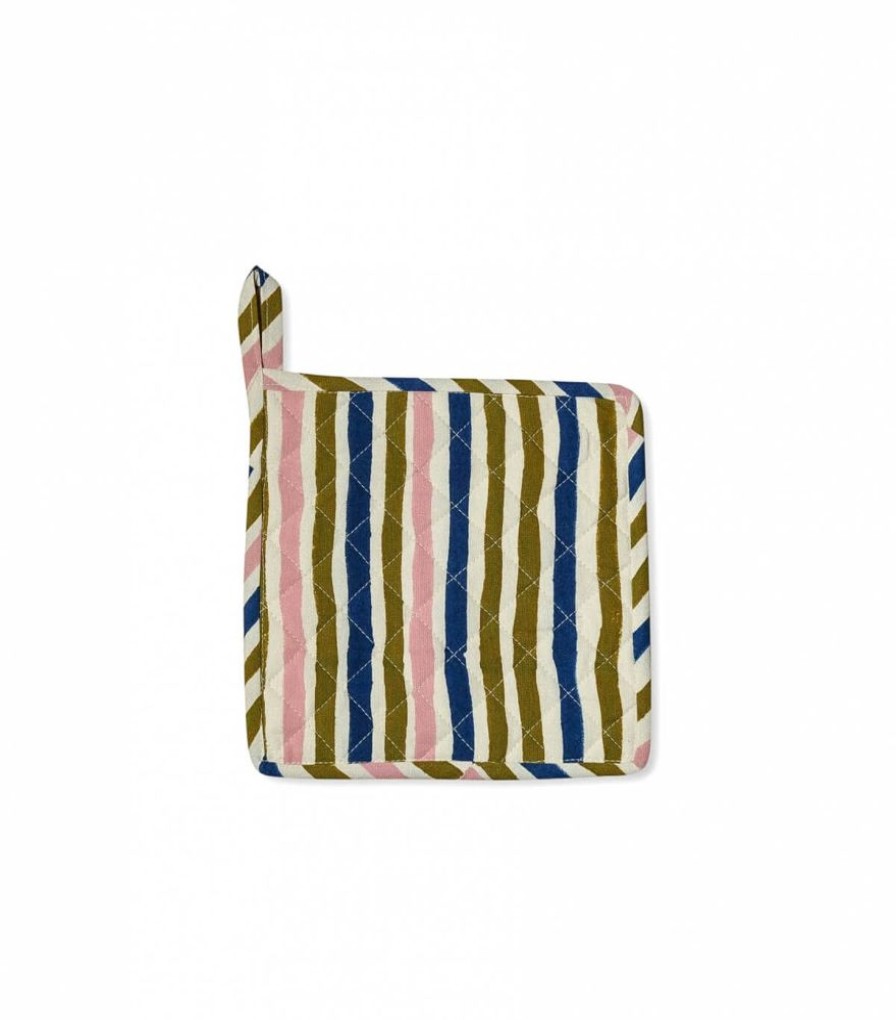 Linge De Table Jamini | Dessous De Plat Multi Stripe Olive