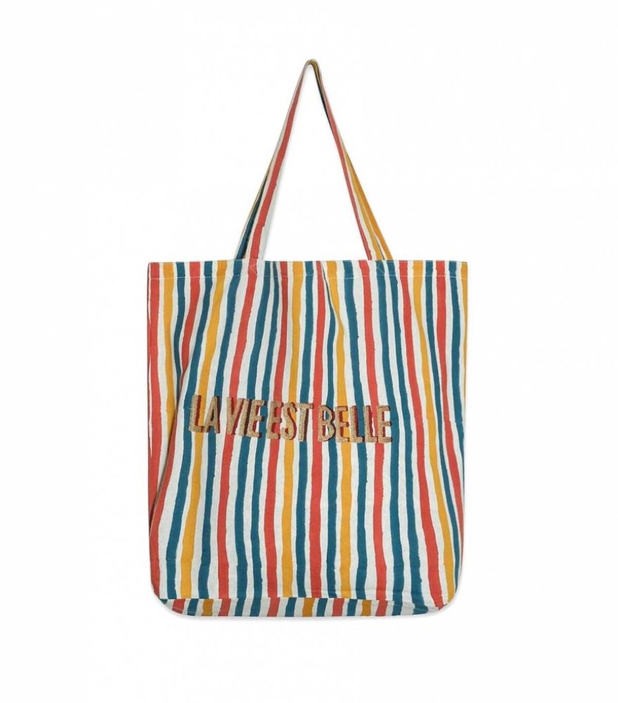 Sacs & Pochettes Jamini | Sac Cabas Lvb Multi Stripe Bronze